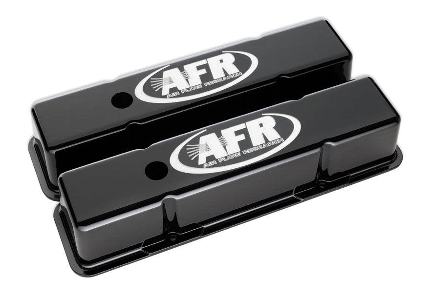 Air Flow Research AFR6705 SBC Tall Alum Valve Cvr Black w/AFR Logo