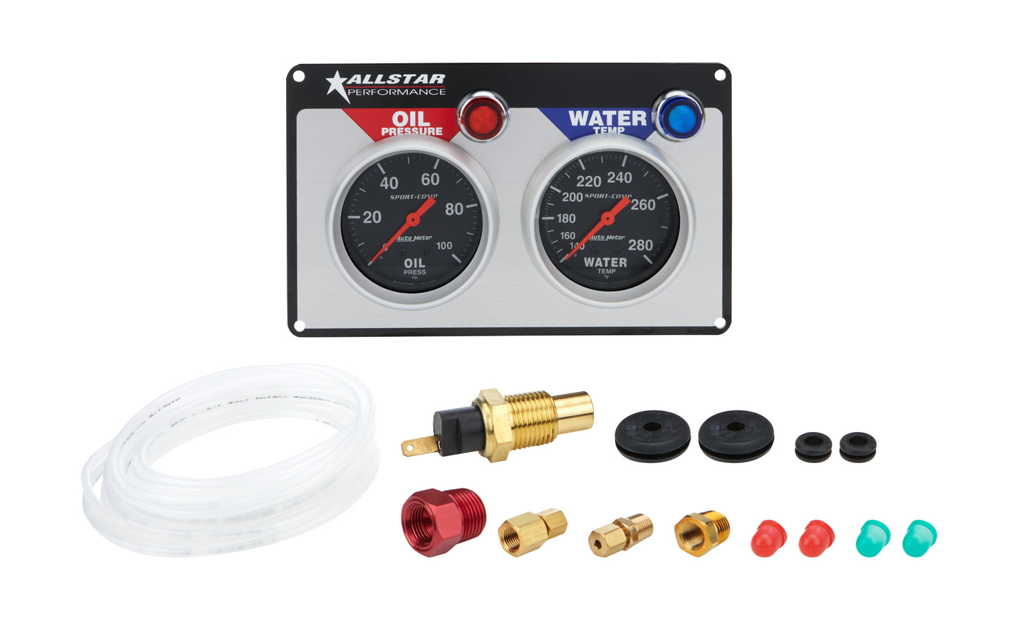 Allstar Performance ALL80110 2 Gauge Panel A/M OP/WT Sport-Comp