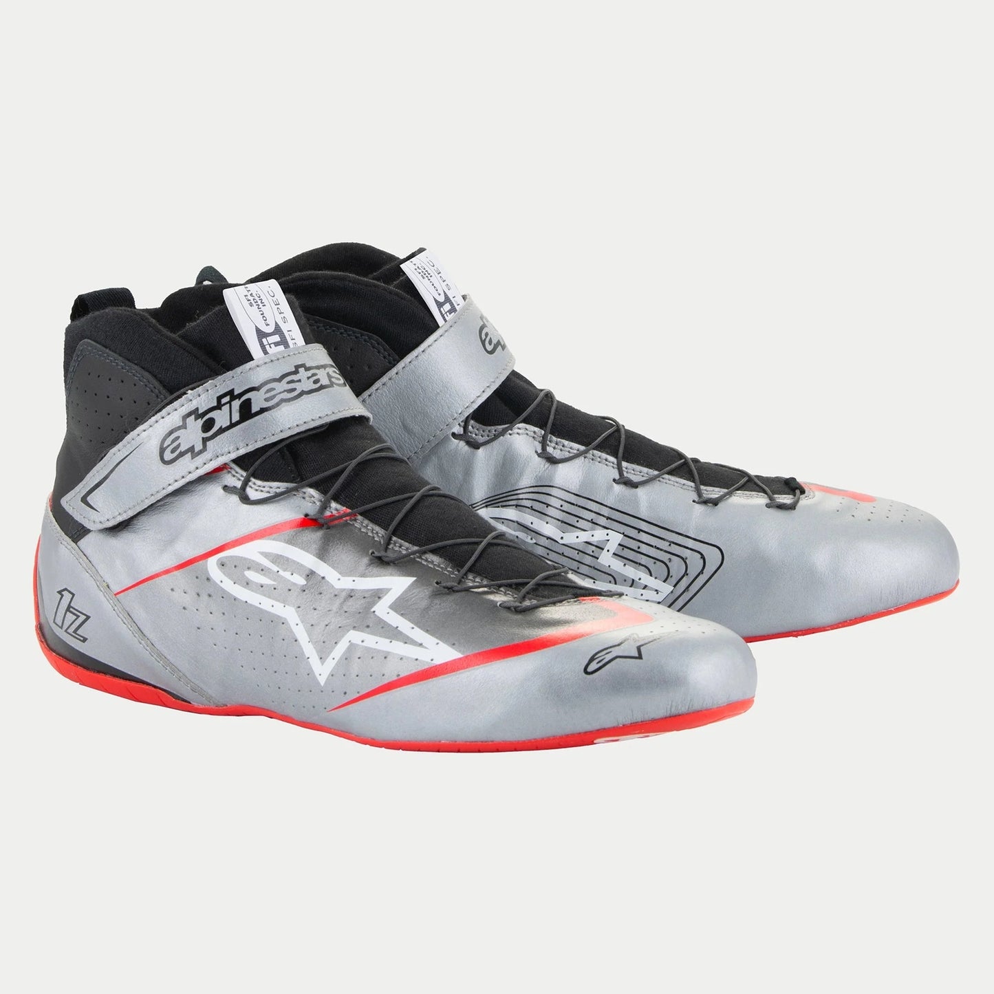 Alpinestars Usa ALP2715524-1258-8.5 Shoe Tech-1Z V3 Silver / Red Size 8.5