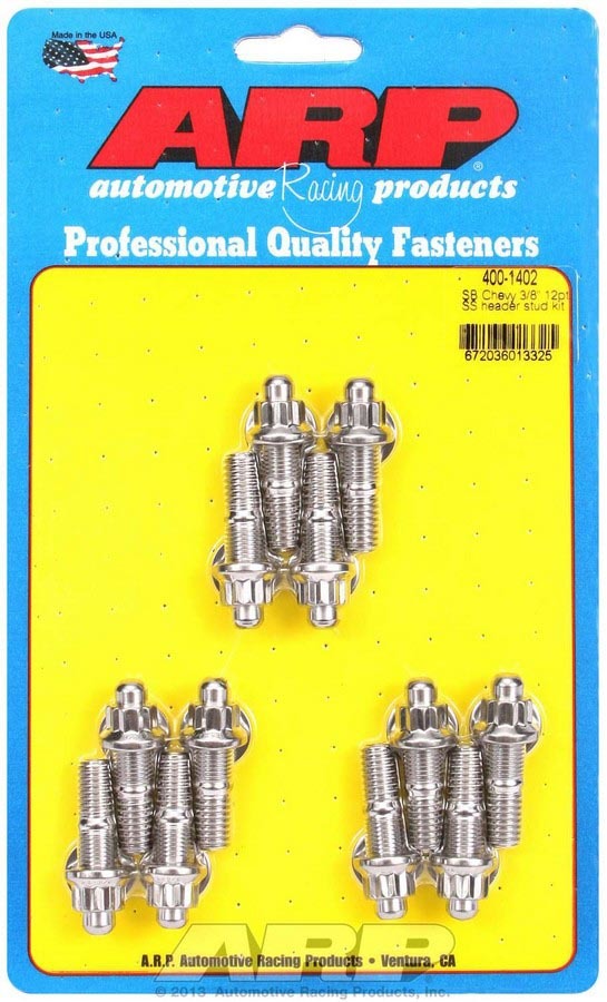 Arp ARP400-1402 S/S Header Stud Kit - 3/8in x 1.670in OAL (12)