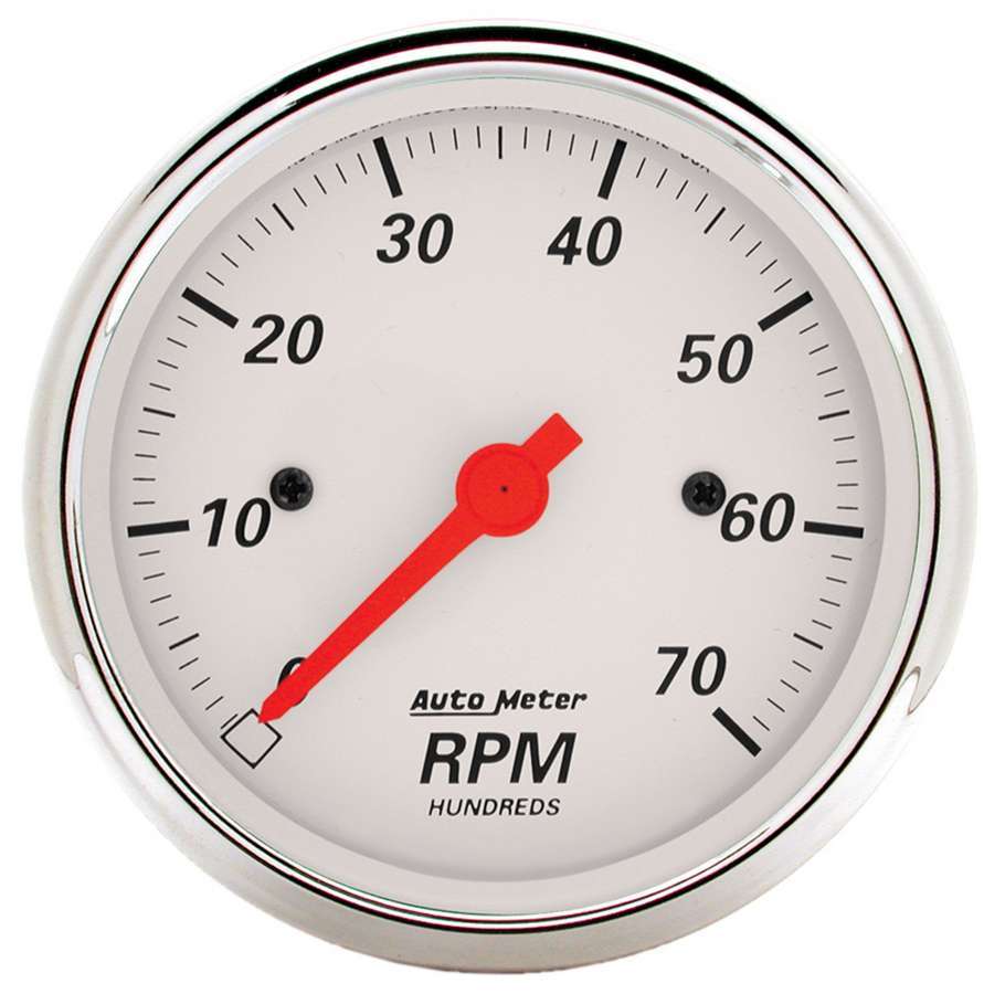 AutoMeter 1398 Autometer Arctic White 3-1/8in 7K RPM In Dash Tachometer Gauge