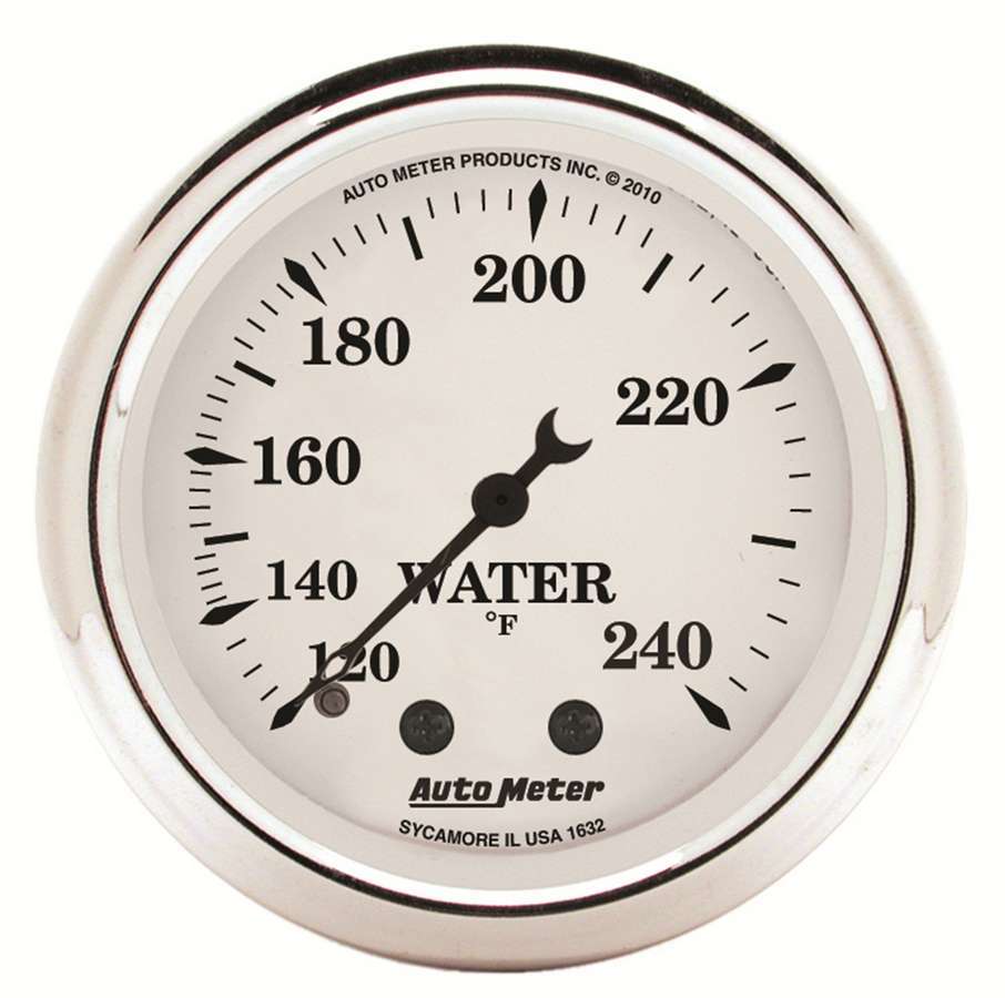 AutoMeter 1632 Gauge Water Temp 2-1/16in. 120-240 Deg. F Mech Old Tyme White