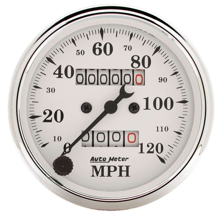 Autometer ATM1693 Old Tyme White 3 1/8in 120MPH Mech. Speedo