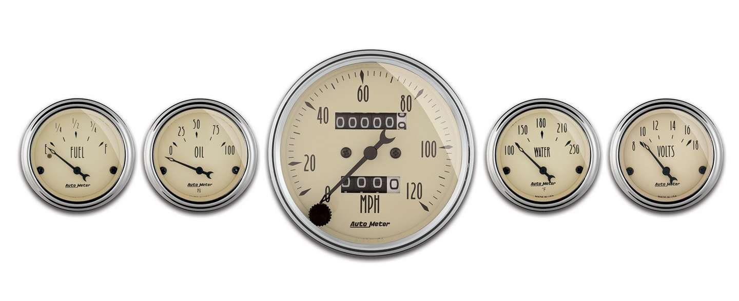 Autometer ATM1808 A/B 5pc. Gauge Kit w/Mech. Speedo