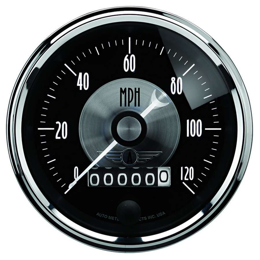 AutoMeter 2088 Autometer Prestige Series Black 3-3/8in 120mph Electronic Programmable Speedometer Gauge