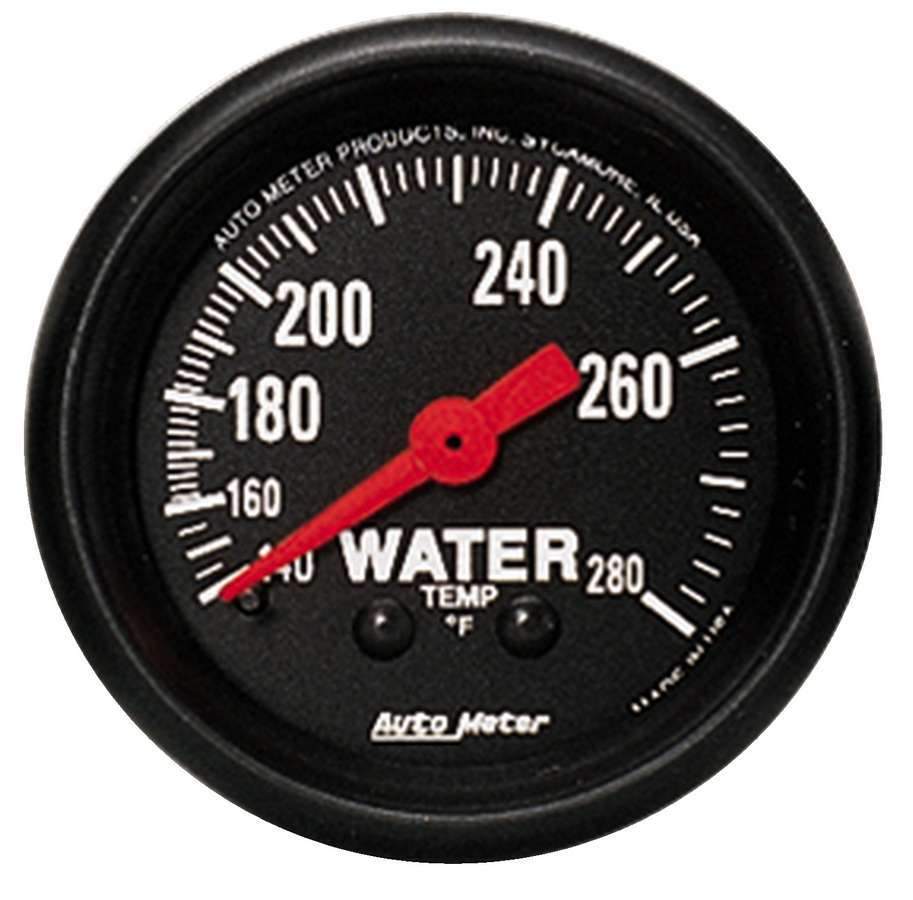 AutoMeter 2606 Autometer Z Series 2 1/6inch 140-280 Degree F Mechanical Water Temperature Gauge