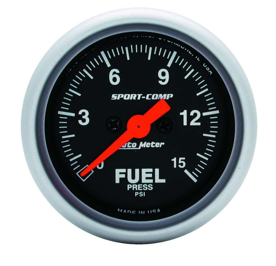 Autometer ATM3361 Sport Comp 2 1/16in Fuel 0-15 PSI Elec.