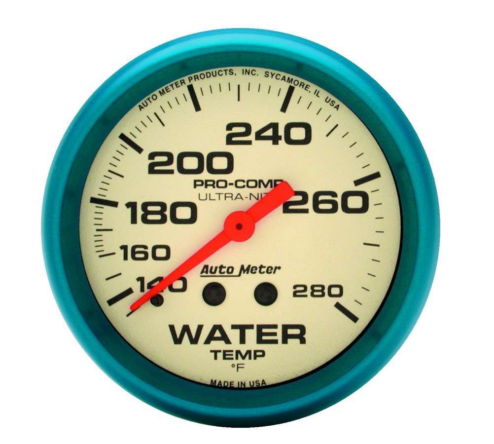 Autometer ATM4531 2-5/8 Ultra-Nite Water Temp Gauge 140-280
