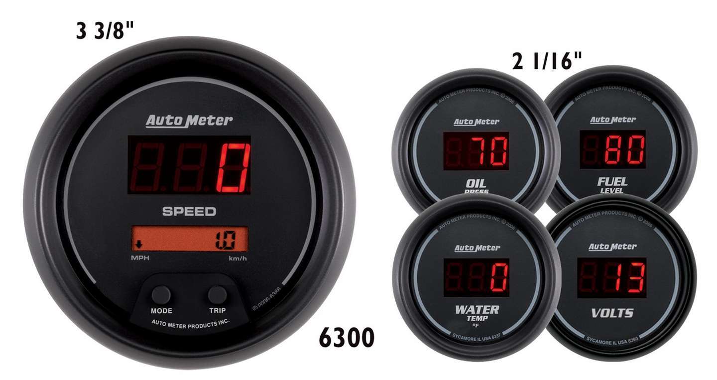 Autometer ATM6300 Digital 5-Gauge Kit - Sport Comp