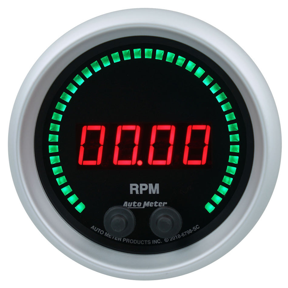 Autometer ATM6798-SC 3-3/8 16K RPM Tachometer Elite Digital SC Series