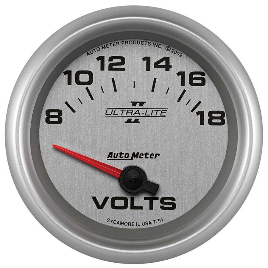 Autometer ATM7791 2-5/8 U/L II Voltmeter Gauge 8-18volts