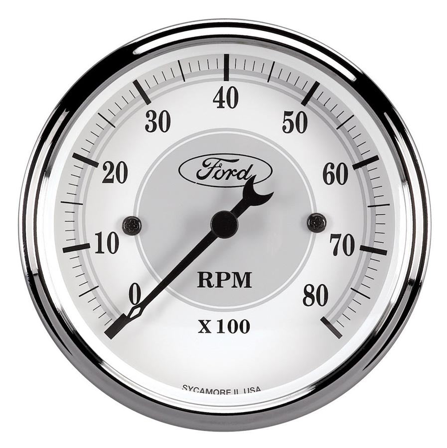 Autometer ATM880088 Ford Racing Tach - 3-1/8 In-Dach - White Face