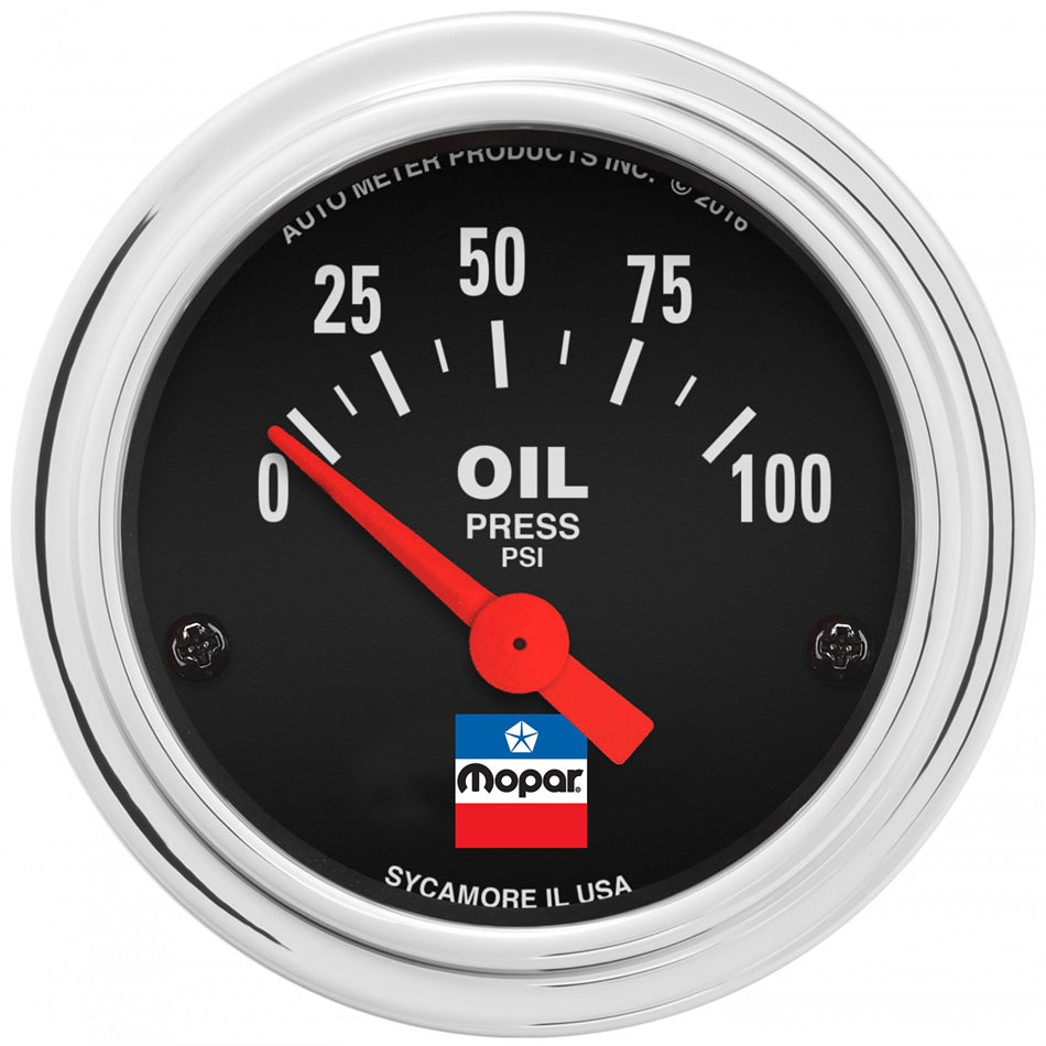 Autometer ATM880786 2-1/16 Oil Press Gauge Mopar Logo Series