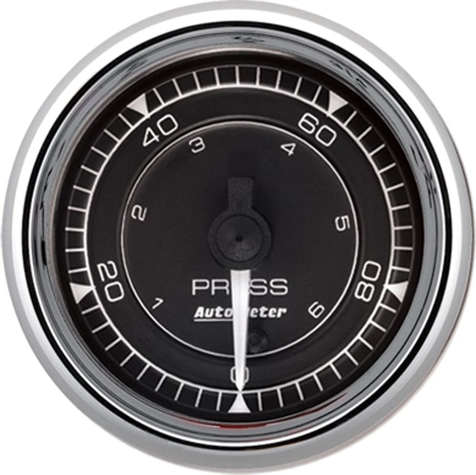 Autometer ATM9753 2/16 Chrono Chrome Gauge Pressure 100PSI