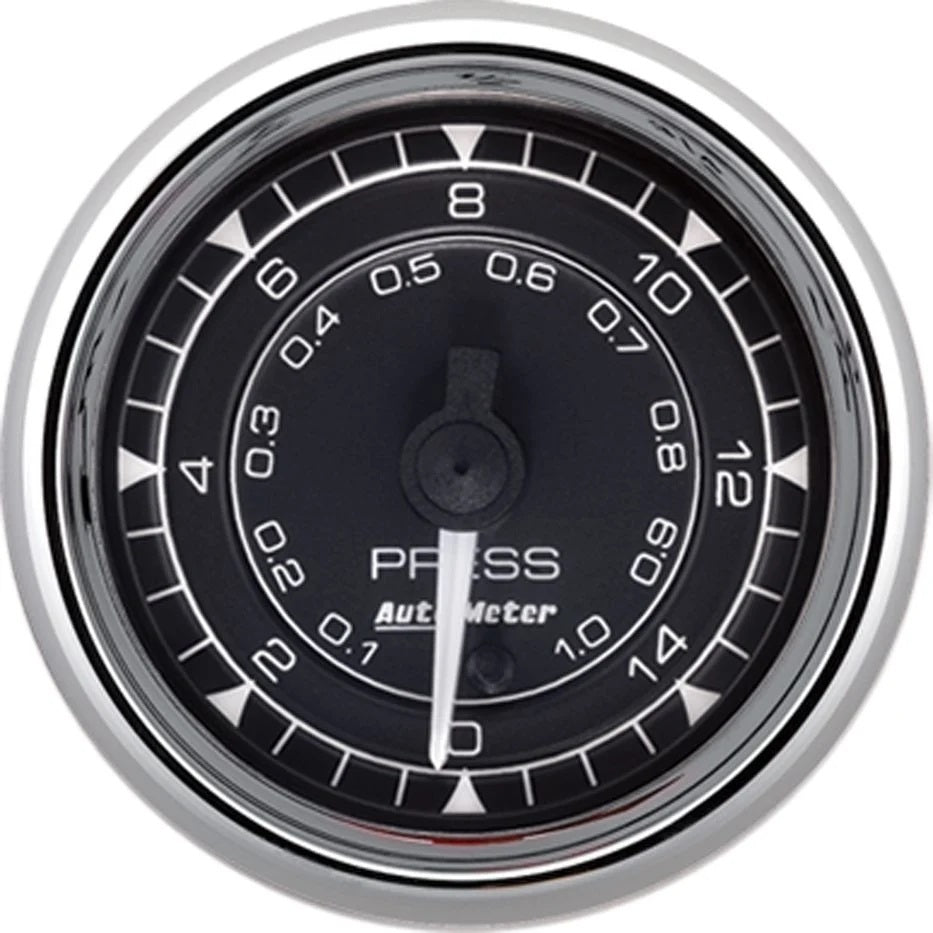 Autometer ATM9762 2/16 Chrono Chrome Gauge Pressure 15PSI