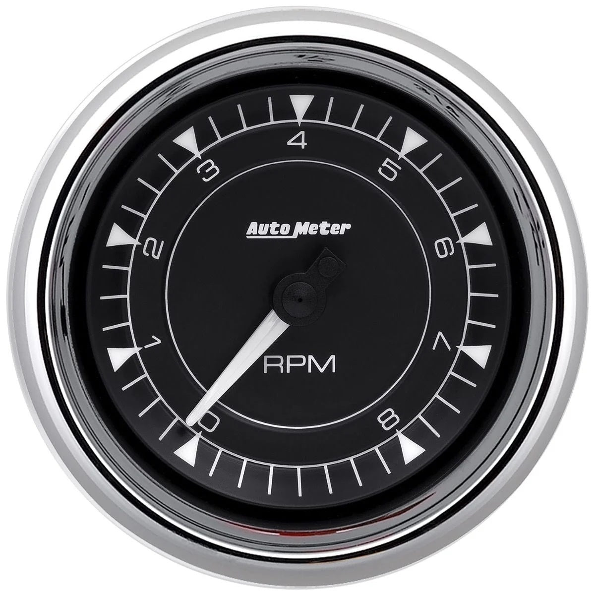Autometer ATM9797 3-3/8 Tach Chrono Chrome 8K RPM In-Dash