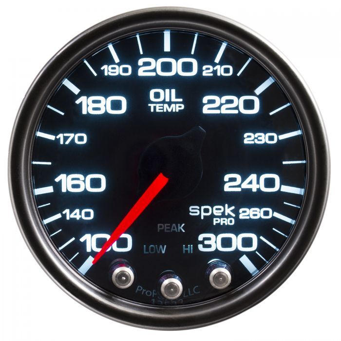 Autometer ATMP32252 2-1/16 Oil Temp Gauge 100-300 Deg Black Dial