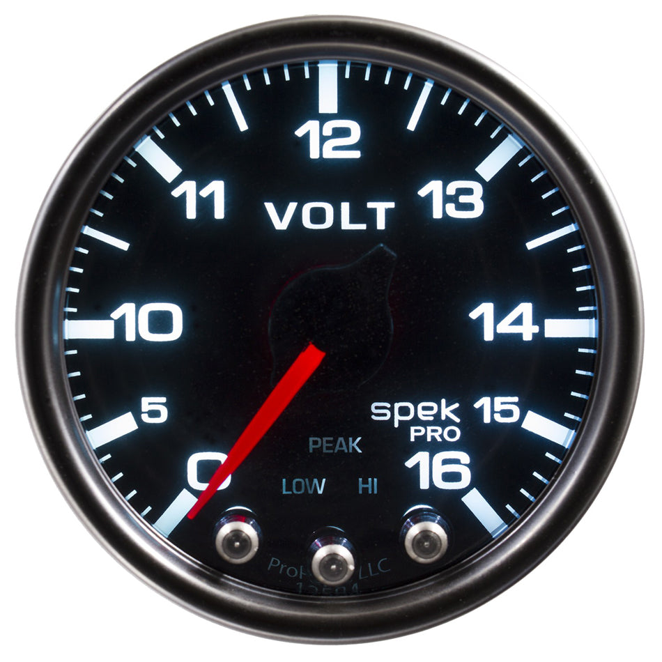 Autometer ATMP34452 Spek-Pro Voltmeter Gauge 0-16 Volt 2-1/16