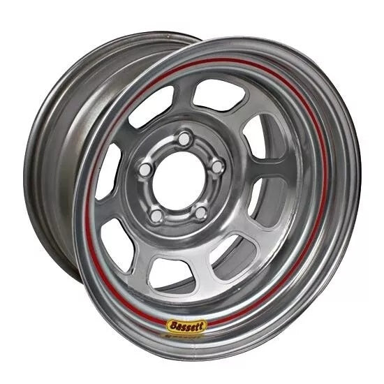 Bassett BAS57SF2S Wheel 15x7 5x4.5 2in BS Silver Spun