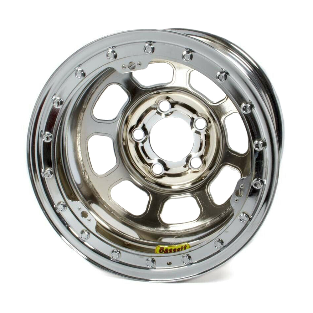 Bassett BAS58D54ICLK 15x8 B/L Chrome Wheel 5x5 4in BS