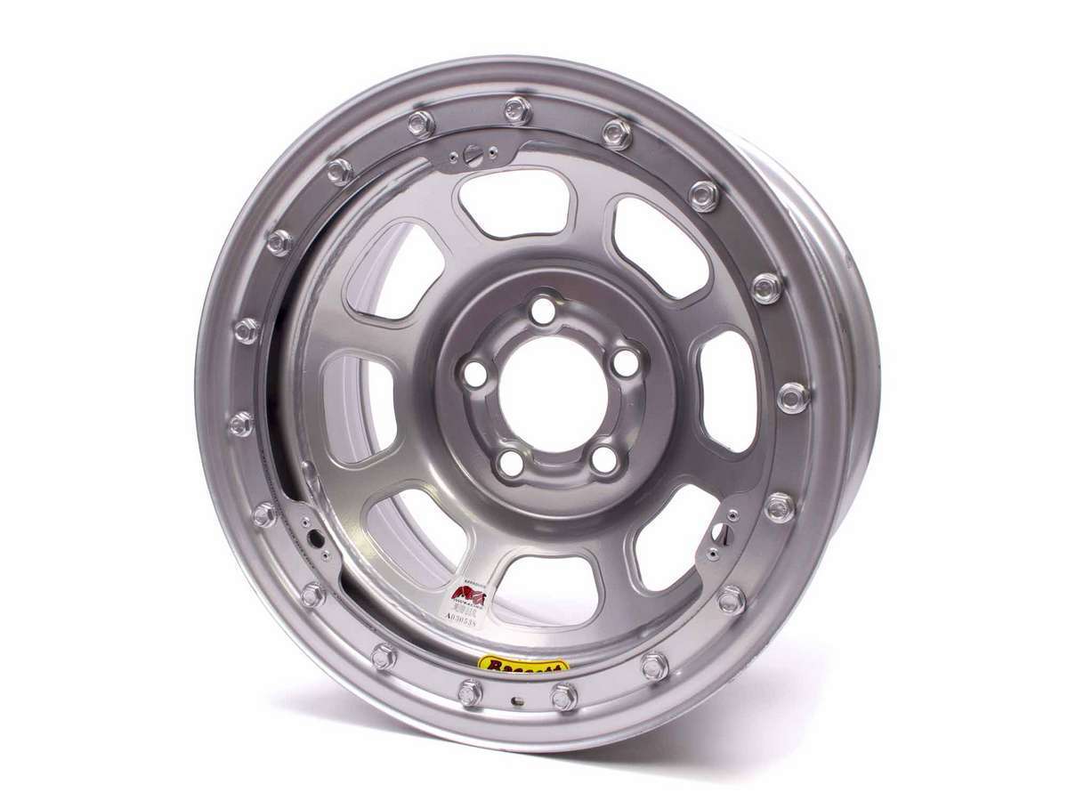 Bassett BAS58DC475ISLK 15x8 IMCA B/Lock Wheel D-Hole Silver 5x4.75