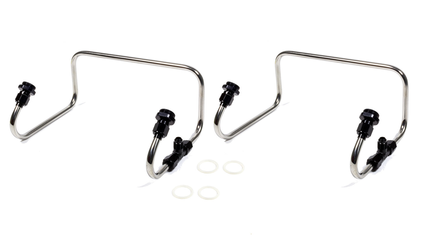 The Blower Shop BLS4372-AB Dual Inlet Fuel Line Kit Holley 4150 Black Anod.