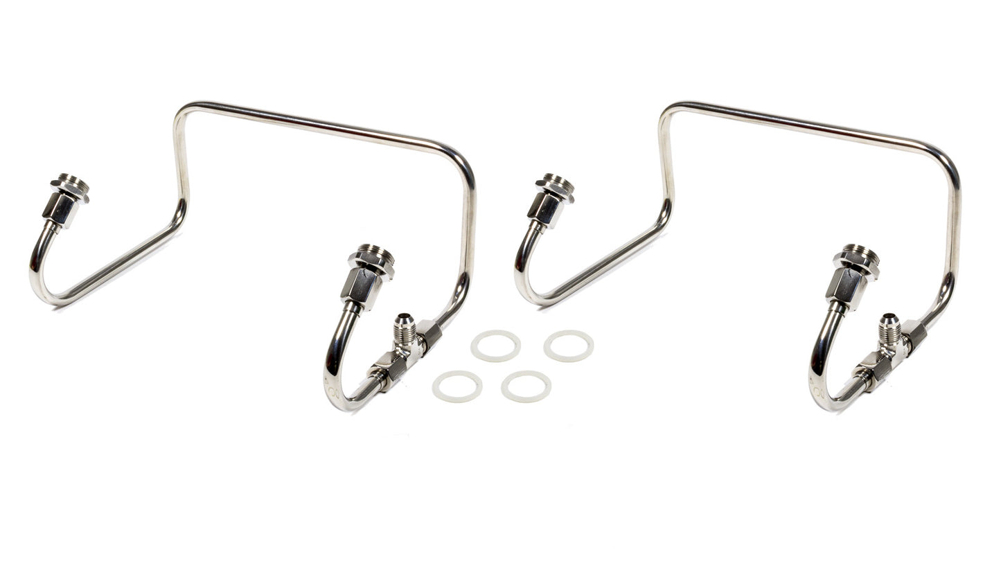 The Blower Shop BLS4372 Dual Inlet Fuel Line Kit Holley 4150 Polished SS