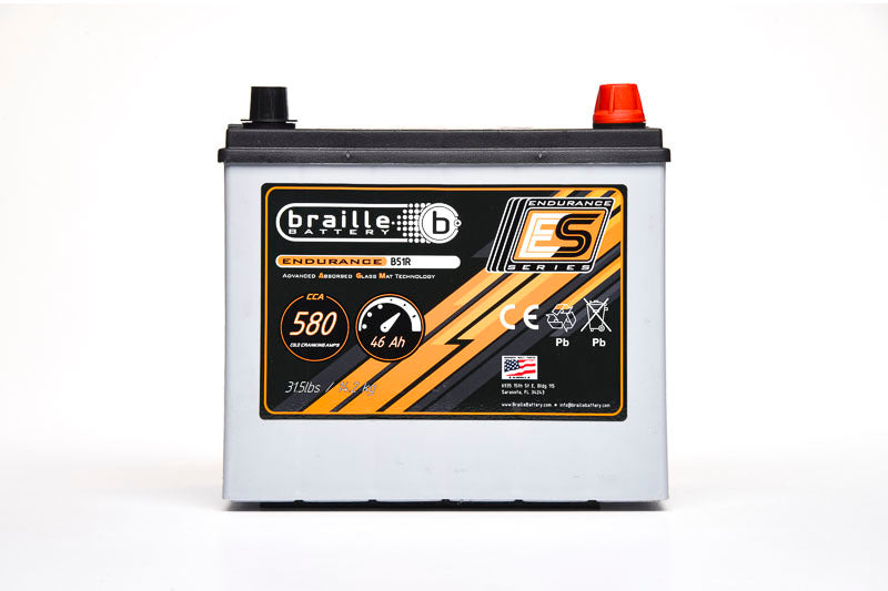Braille Auto Battery BRBB51R 51R Endurance AGM Battery 580 CCA