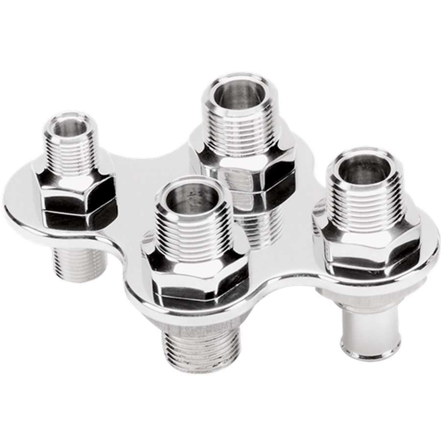 Billet Specialties BSP66925 A/C & Heat Bulkhead Push-On 4 Port
