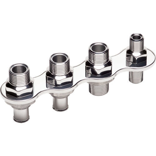 Billet Specialties BSP66935 A/C & Heat Bulkhead Inline Push On 4 Port