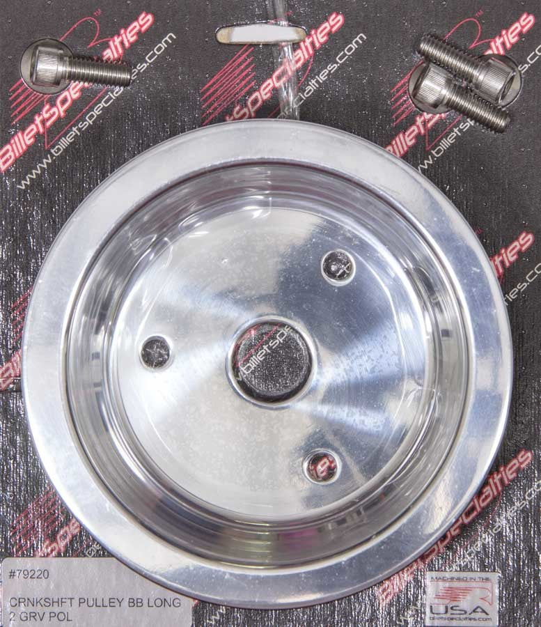 Billet Specialties BSP79220 BBC 2 GRV Crank Pulley LWP Polished