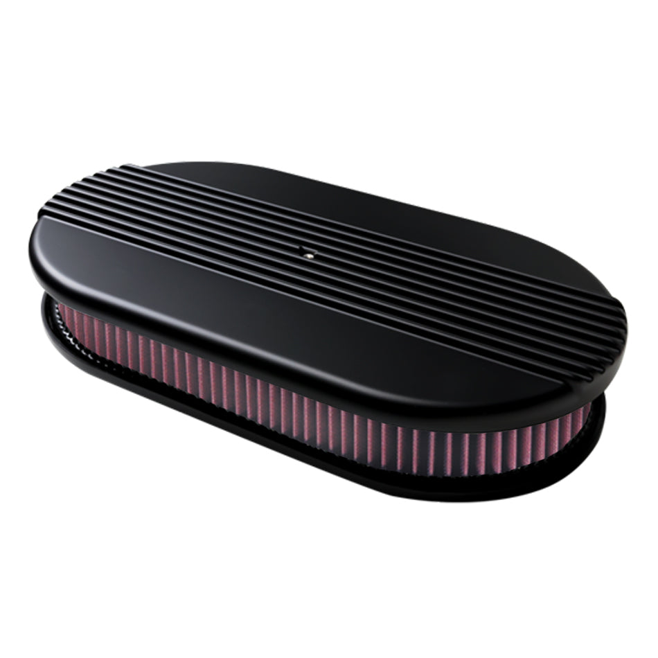 Billet Specialties BSPBLK15650 Air Cleaner Dual Quad Ribbed Black