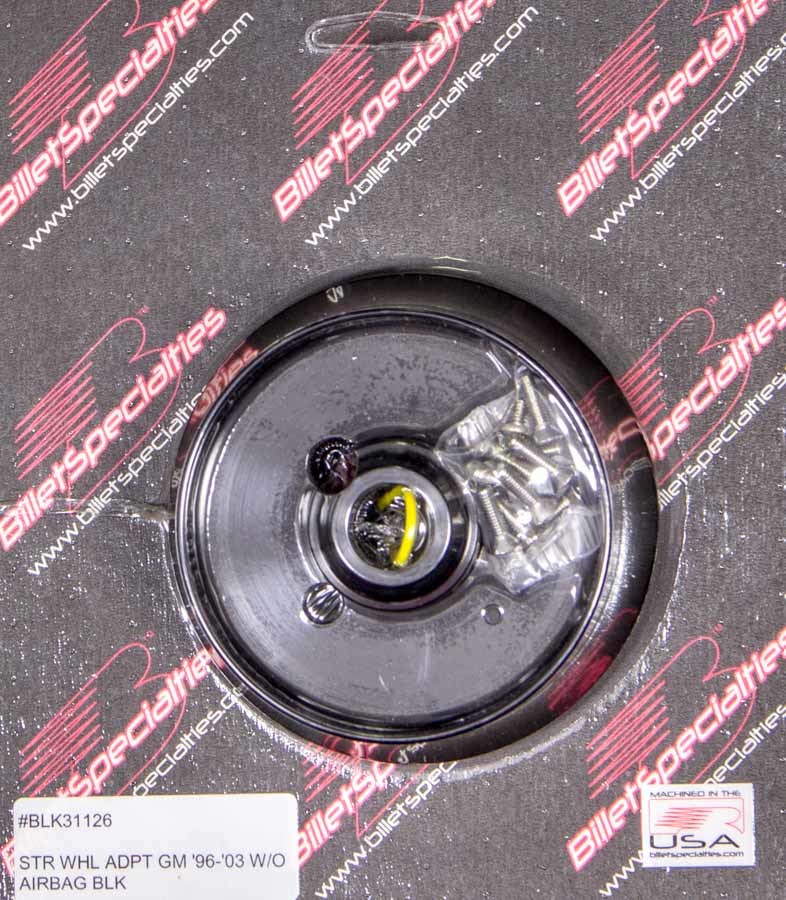 Billet Specialties BSPBLK31126 96-03 GM Steering Wheel Adapter Black