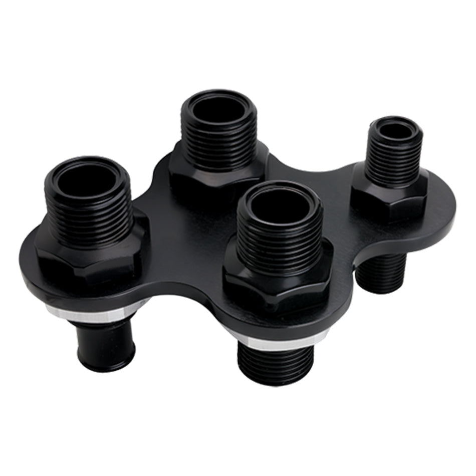 Billet Specialties BSPBLK66925 A/C & Heat Bulkhead Push On 4-Port Black