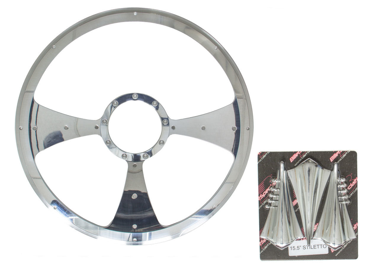 Billet Specialties BSPP34092 Stiletto - Profile Steering Wheel 15.5in