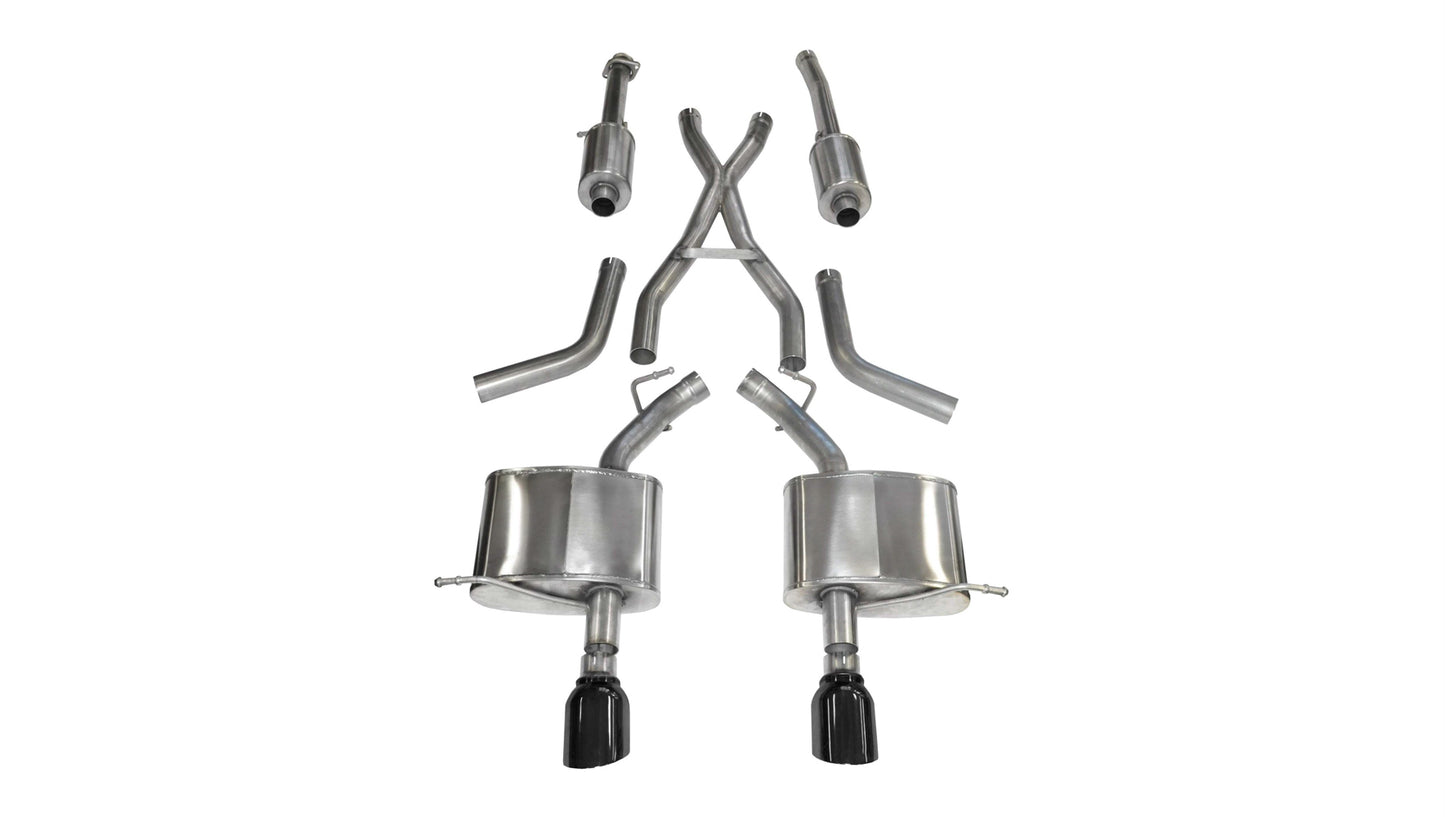 Corsa Performance COR14459BLK Exhaust Cat-Back -Back Dual Rear Exit wi