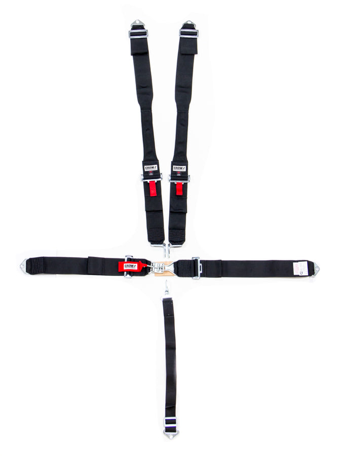 Crow Safety Gear CRW11004-DB 5-Pt Harness Small Latch Blk Hans Bolt In Pull Do