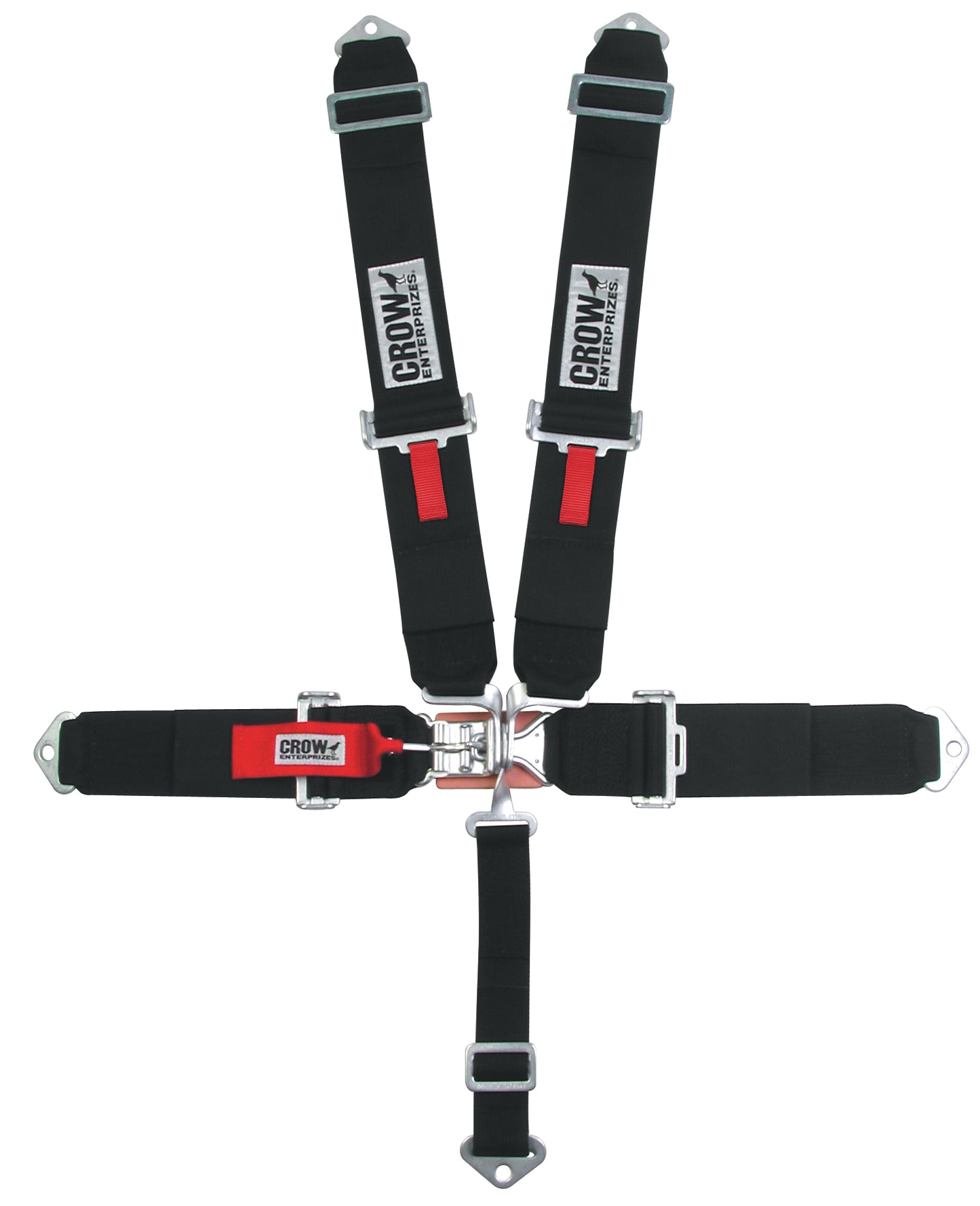 Crow Safety Gear CRW11004B 5-Pt Harness Small Latch Blk Bolt In BLK Hardware