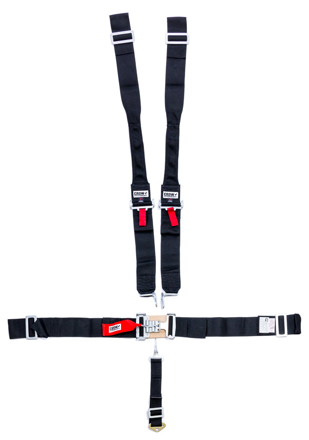 Crow Safety Gear CRW11074-DB 5-Pt Harness Big Latch Blk Hans Wrap Around Pul