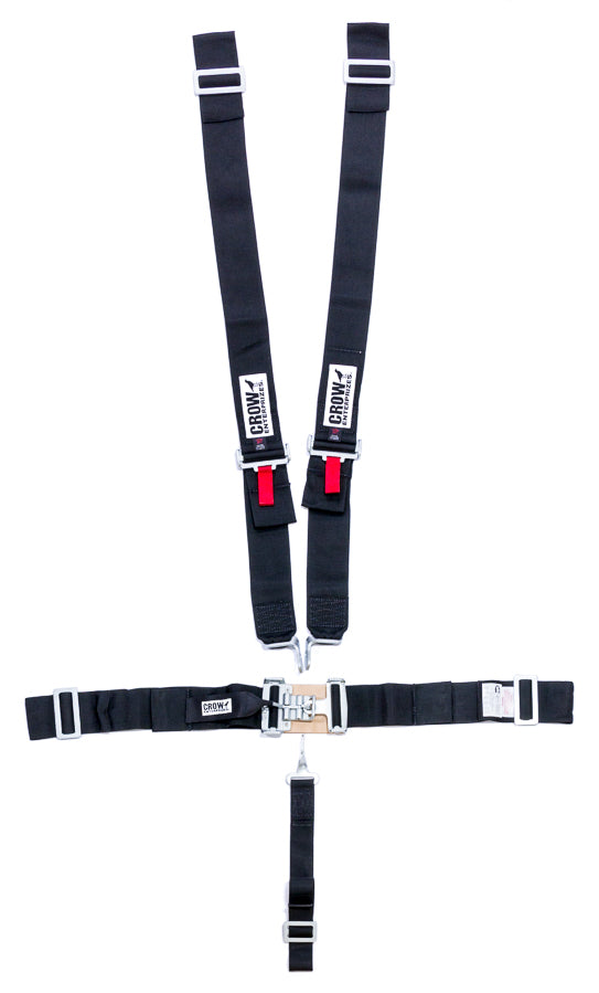Crow Safety Gear CRW11074 5-Pt Harness Big Latch Blk Wrap Around Pull Dow