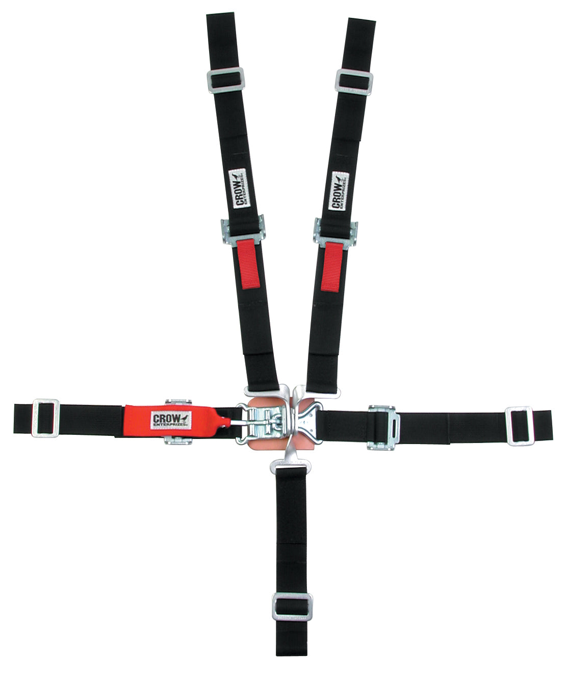 Crow Safety Gear CRW11184 5 Point L&L 2in Lap Belt Pull Down Black SFI16.2