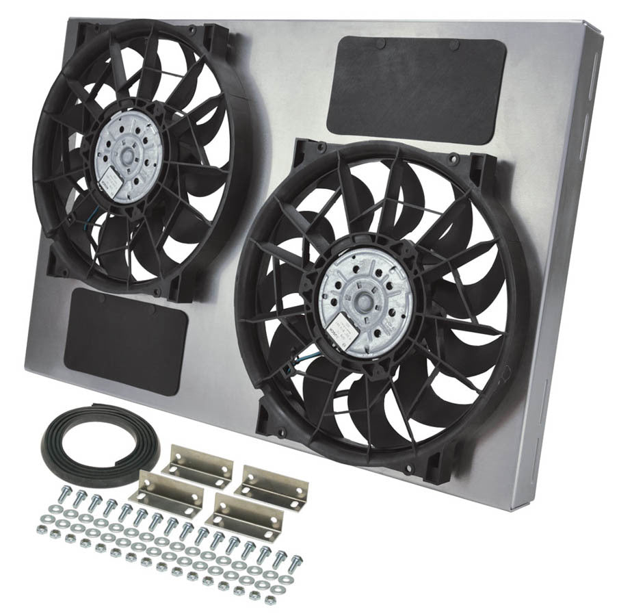 Derale DER16837 Dual RAD Fan w/Alum Shroud Assembly