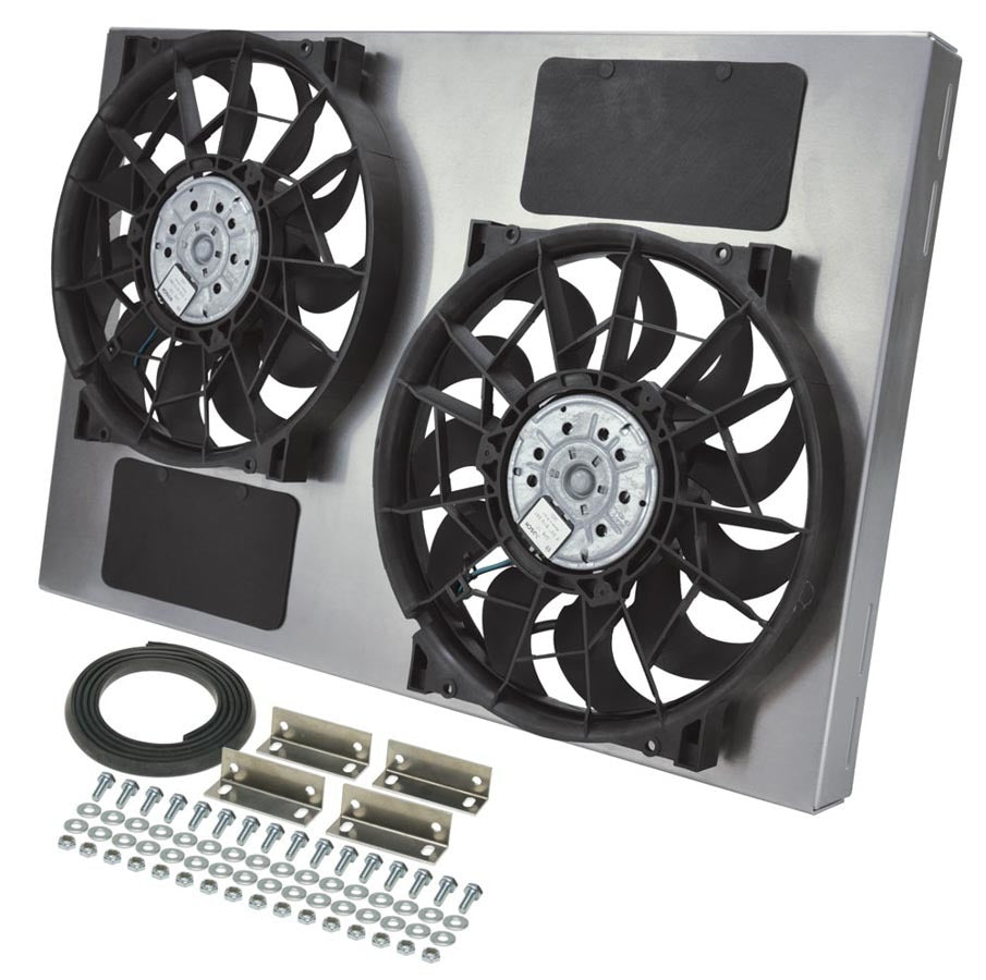 Derale DER16842 Dual RAD Fan w/Alum Shroud Assembly
