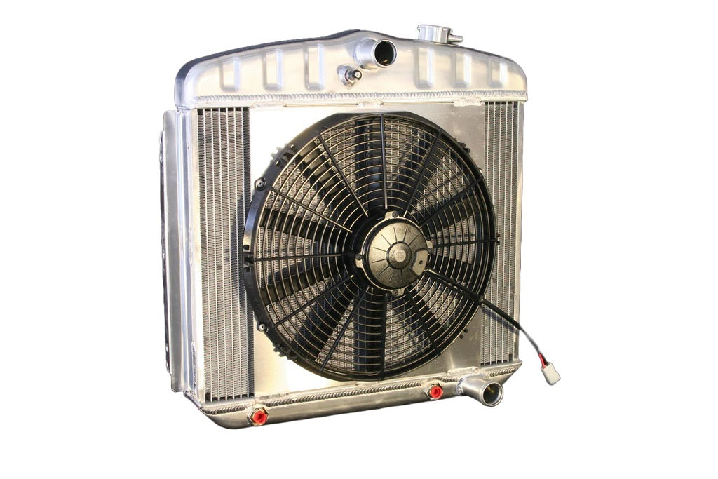 Dewitts Radiator DEW32-6139013A Radiator w/Fans 55-57 Chevy LS Auto Trans Raw