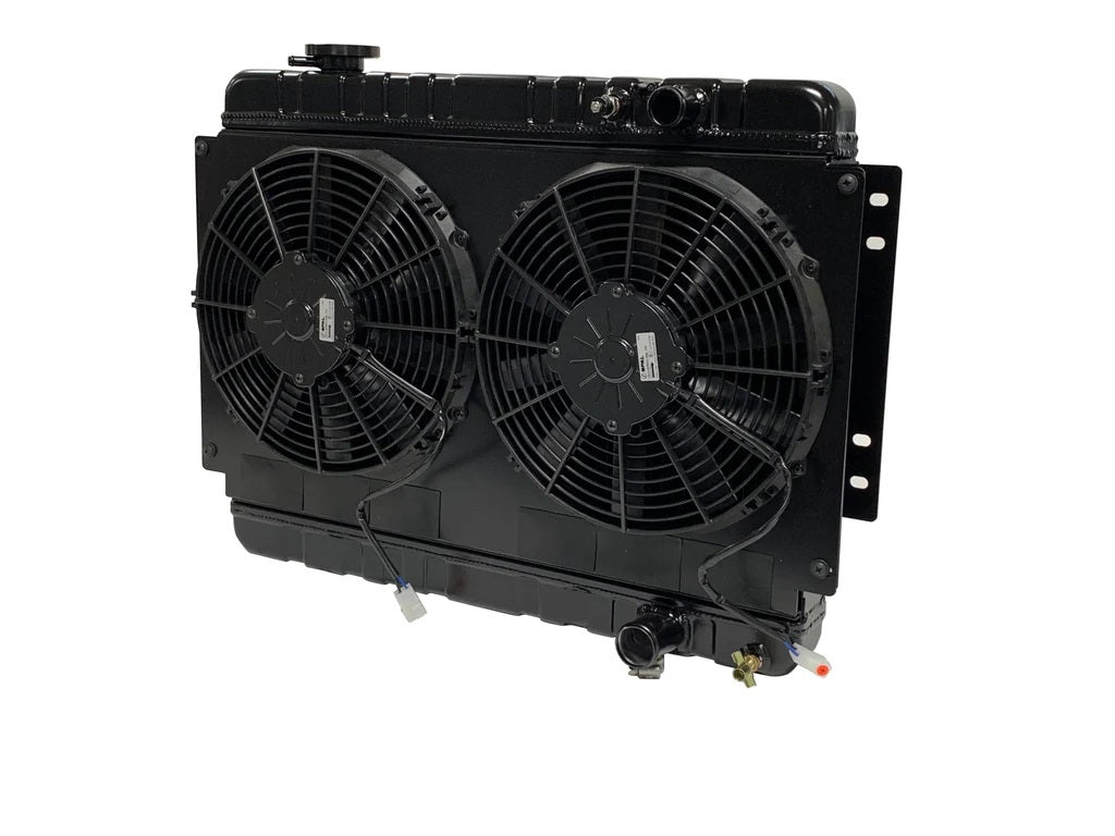 Dewitts Radiator DEW32-6239003M Radiator w/Fans Chevelle 68-72 LS Man Trans Blk