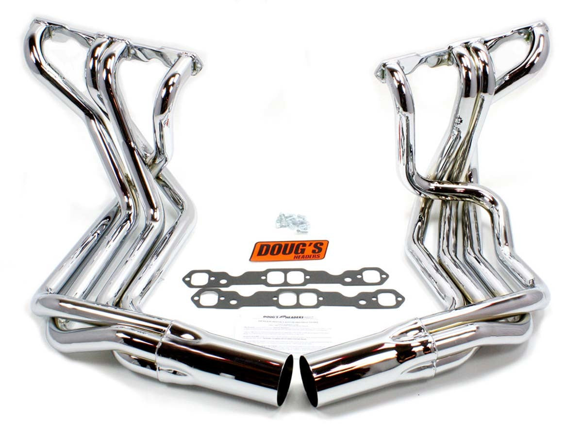 Dougs Headers DGHD380-C SBC Side Mount Headers - Chrome - 63-82 Vette