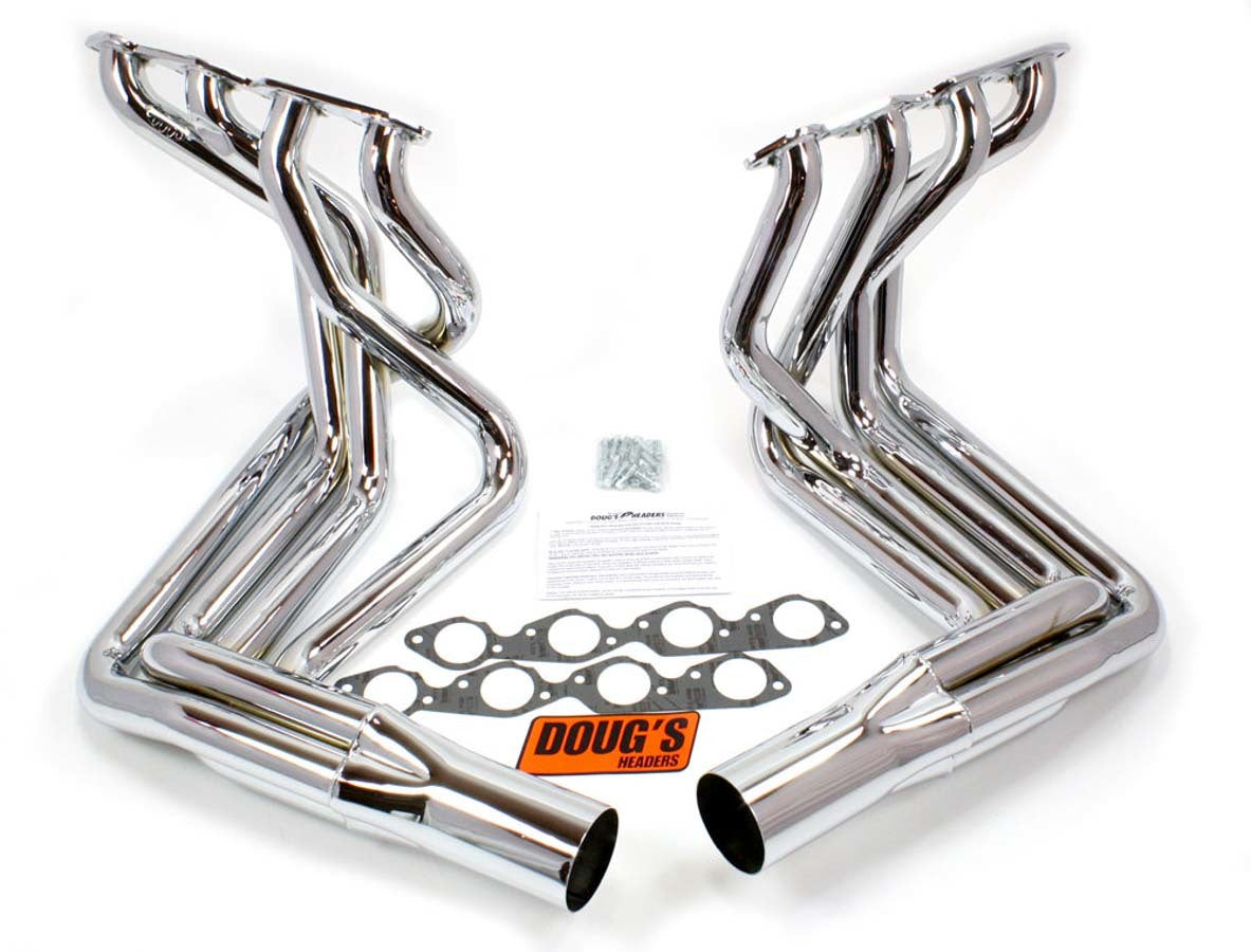 Dougs Headers DGHD381-C BBC Side Mount Headers - Chrome - 63-82 Vette