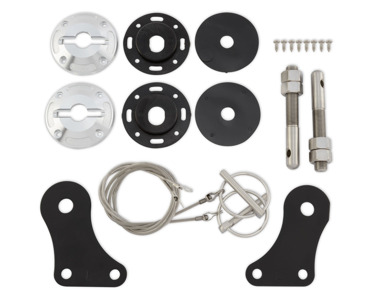 Drake Automotive Group DRA5R3Z-6316892-K Hood Pin Kit Billet 05-09 Mustang