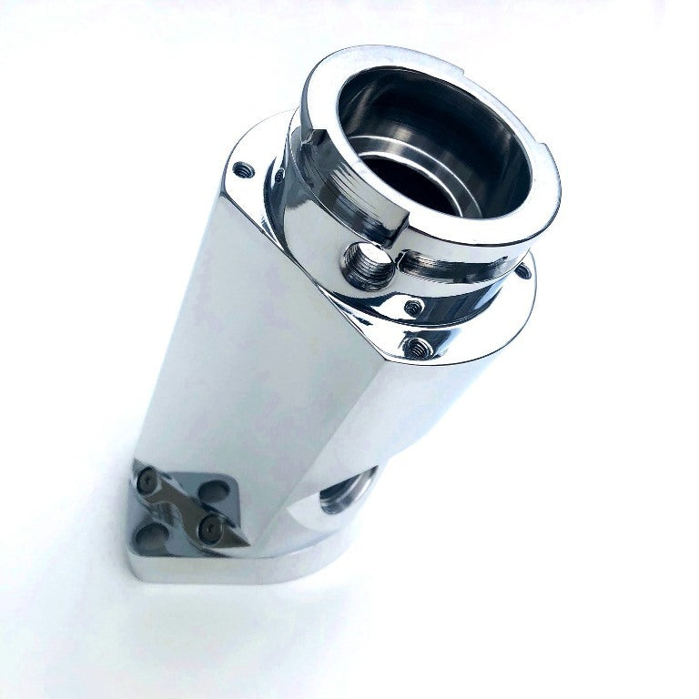 Drag Race Solutions DRR3300-001P Billet Water Filler Neck - Angled Polished