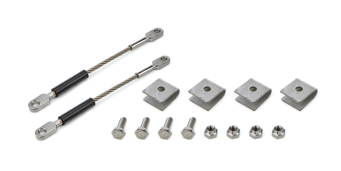Drag Race Solutions DRR4040-WSS-BLK S.S. Weld On Tether Kit Collector Tethers